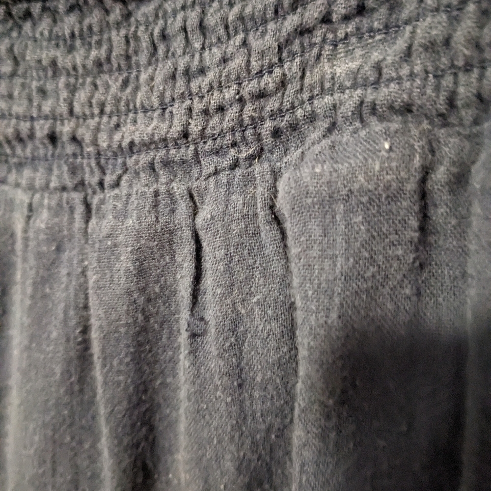 Old Navy Blue Cotton Pom-Pom Trim Gauze Smocked Waist Circle Skirt Size XL - Picture 7 of 8